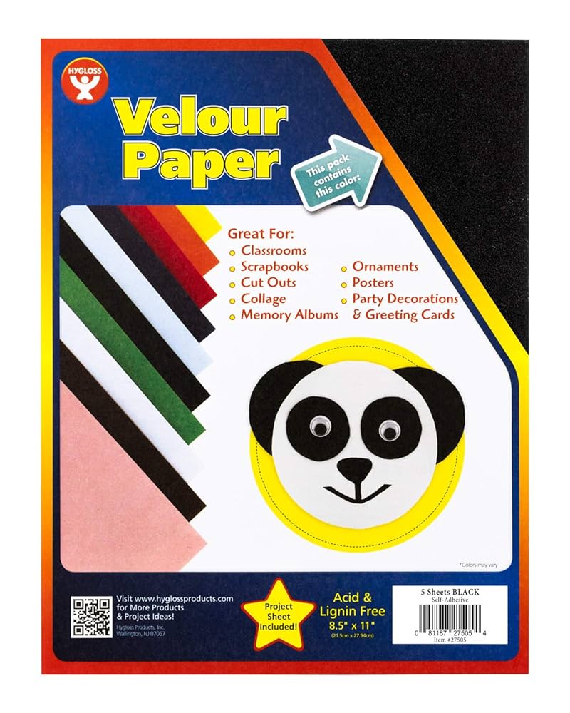 Amazon.com: Hygloss Products Black Self Adhesive Velour
